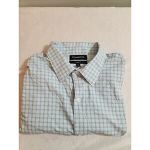 Bonobos Shirt Mens XL Tall Blue Plaid Long Sleeve Nylon Spandex Preppy